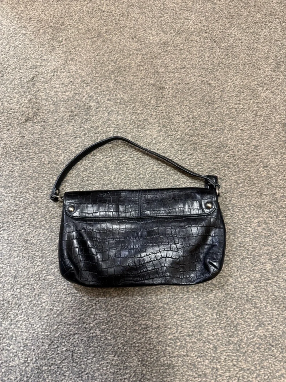 Cute Coach Black Lizard Print Leather Large Wristlet Purse - Picture 2 of 3